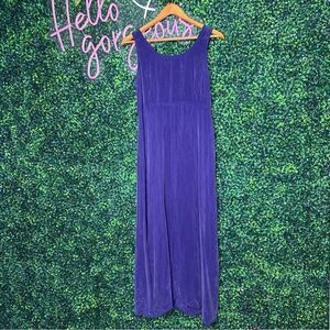Vtg. 90s Purple Rayon Maxi Grunge Dress Rabbit Designs Sz 8